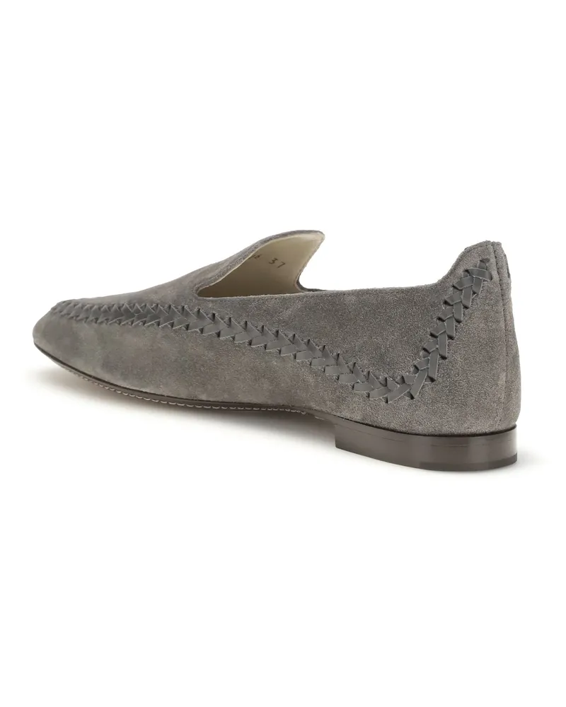 Giorgio Armani Women's Leather Loafers Grey Grey-Grey Calf Trainers Grey/grey Sneaker Gray
