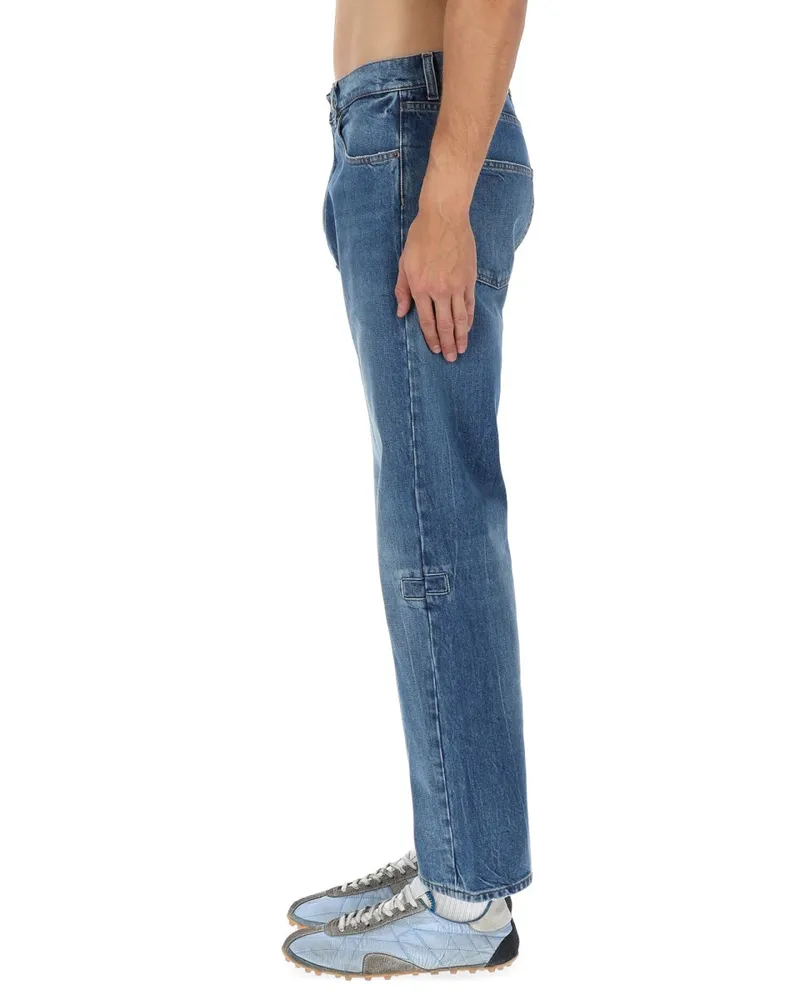 Maison Margiela Shelter Detail Cotton Jeans — Blue Blue