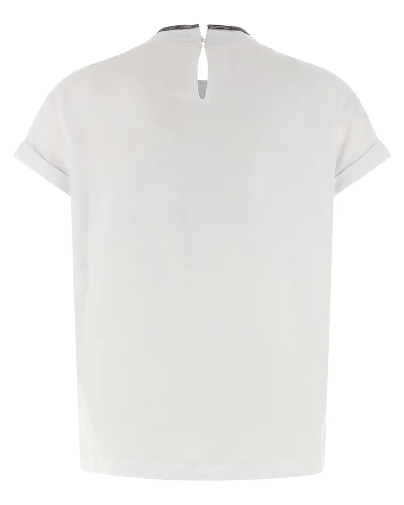 Brunello Cucinelli Women White Cotton T-Shirt White