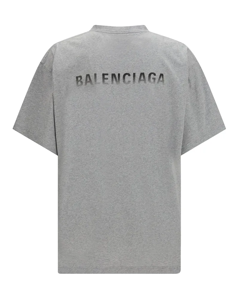 Balenciaga Logo-Embroidered Cotton T-Shirt — Gray Gray