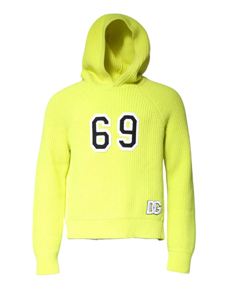 Dolce & Gabbana Men's Cashmere Logo Hoodie Yellow Hoodies Yellow