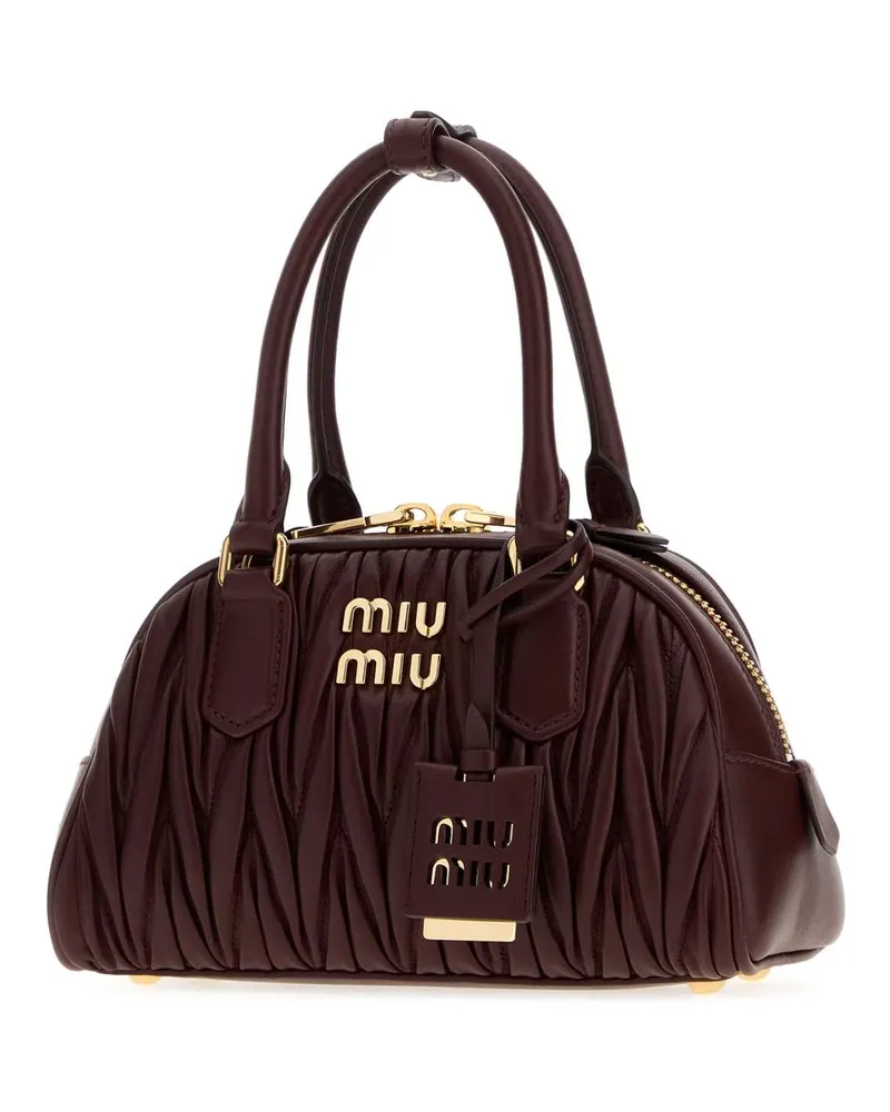 Miu Miu Women's Burgundy Nappa Leather Arcadie Handbag Bordeaux Borse A Mano Bag Burgundy
