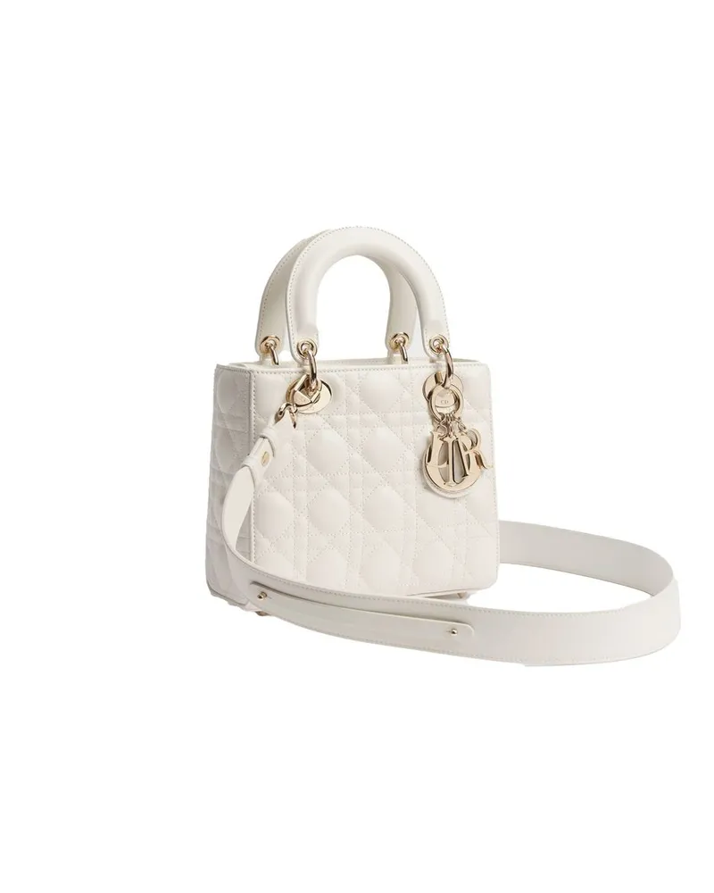 Dior Women's White Lamb Leather Handbag Bag White