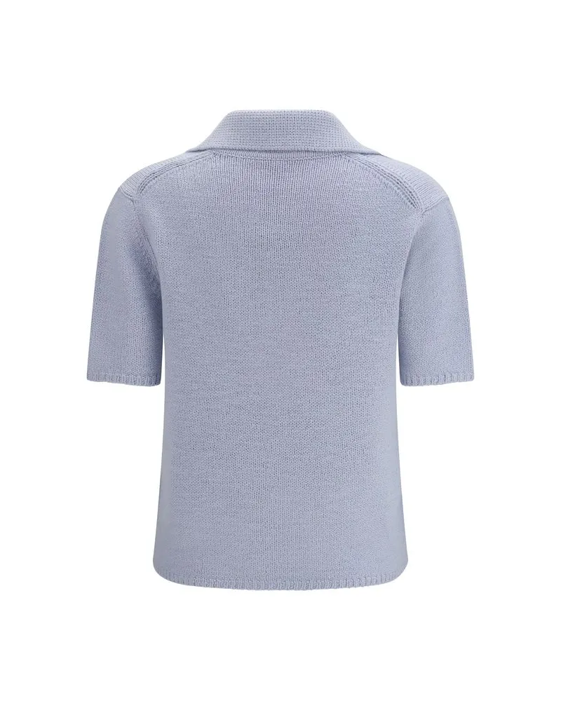 Gabriela Hearst Women Blue Cashmere Polo Shirt Blue