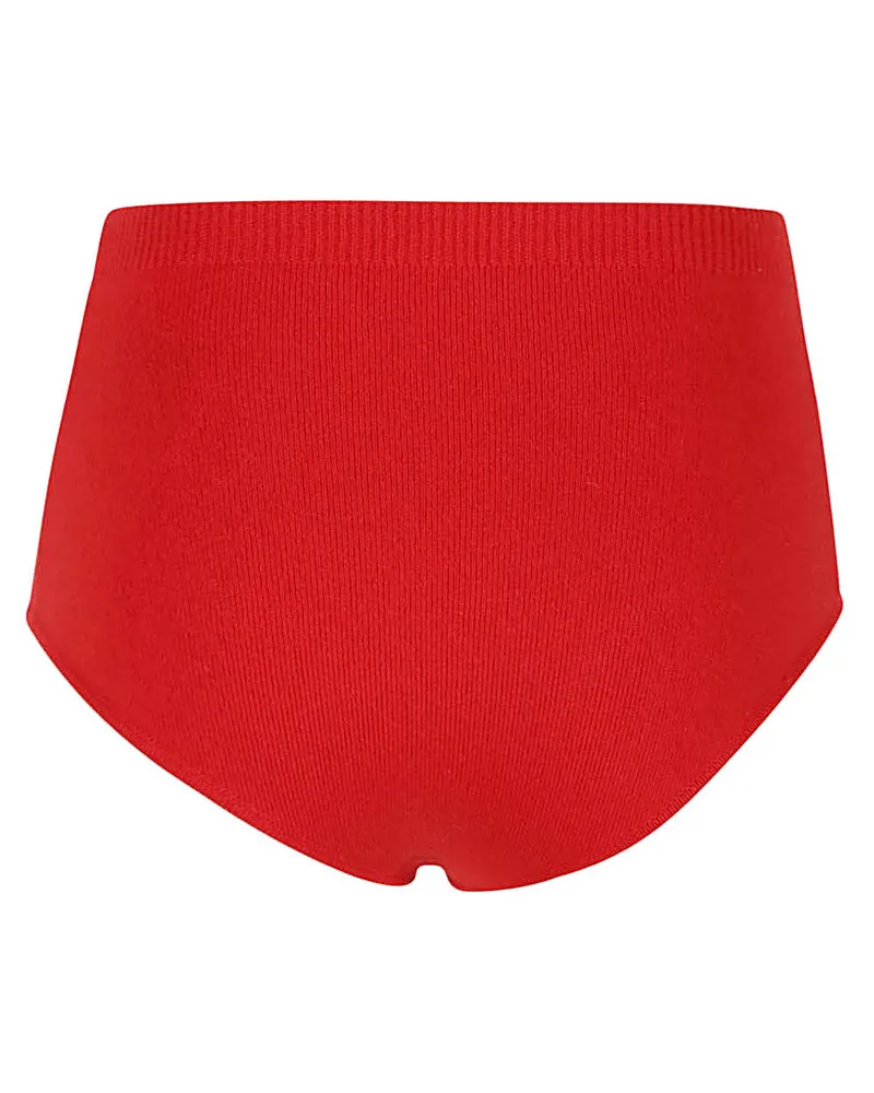 Ferragamo Ribbed Cashmere Knit Shorts — Red Red