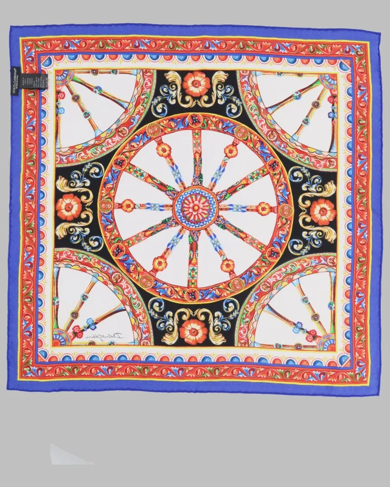 Dolce & Gabbana Silk Twill Foulard Scarf — Black Black