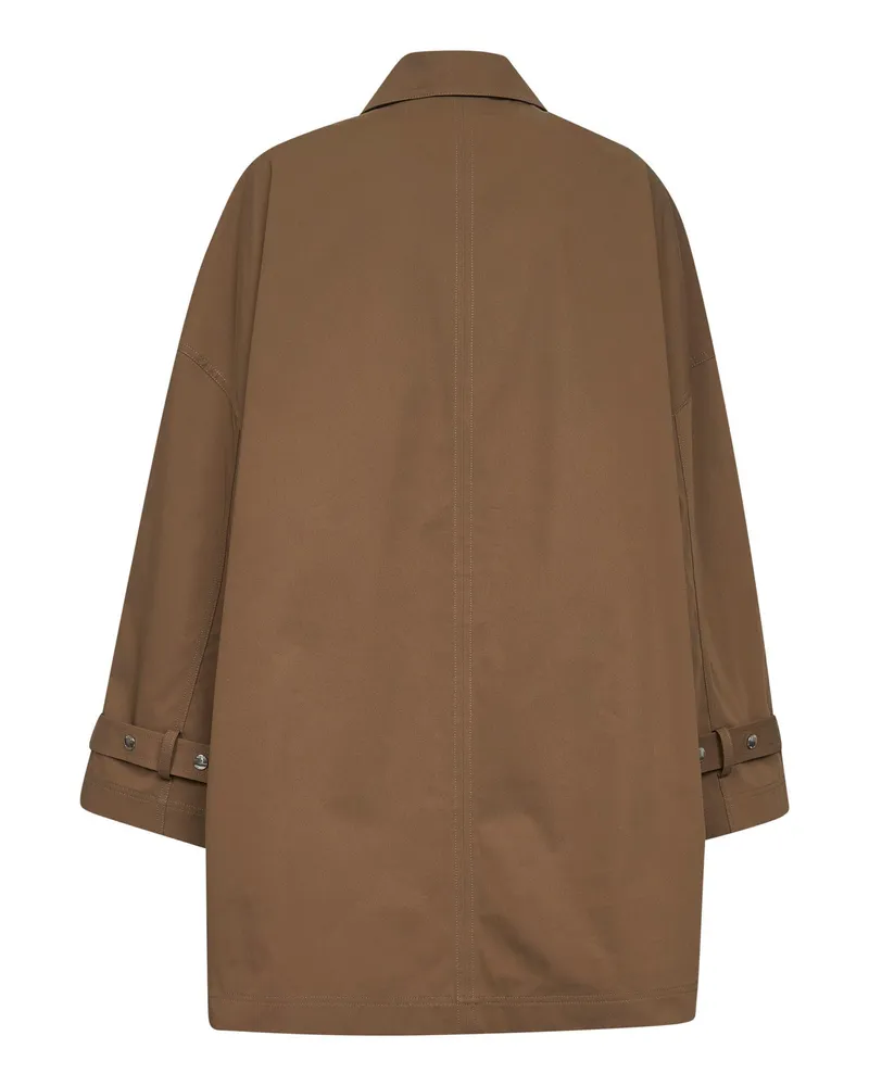 Totême Women's Organic Cotton Oversized Trench Jacket Brown & Raincoats Brown