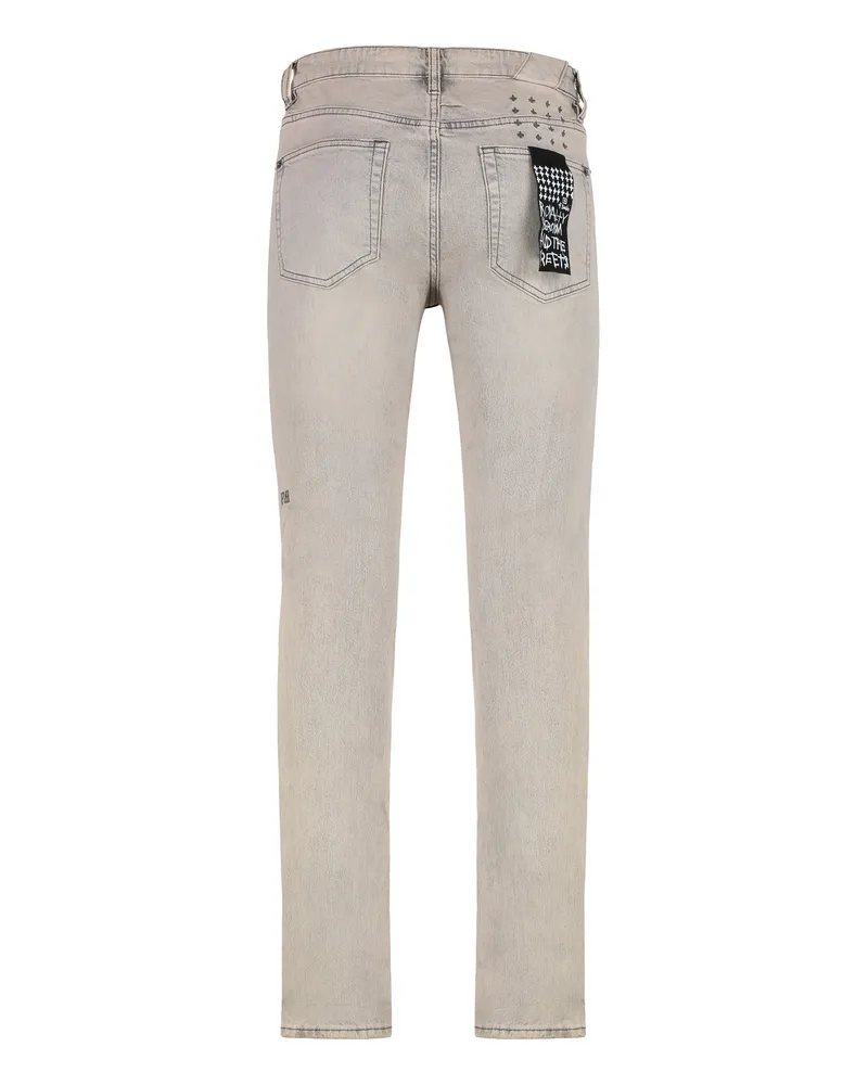 ksubi Men's Grey Slim-Fit Jeans Cotton Gray