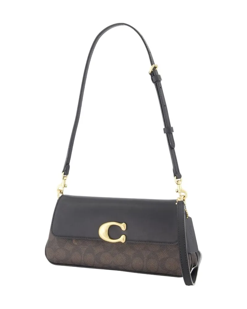 Coach Calfskin Leather Shoulder Bag — Brown Brown