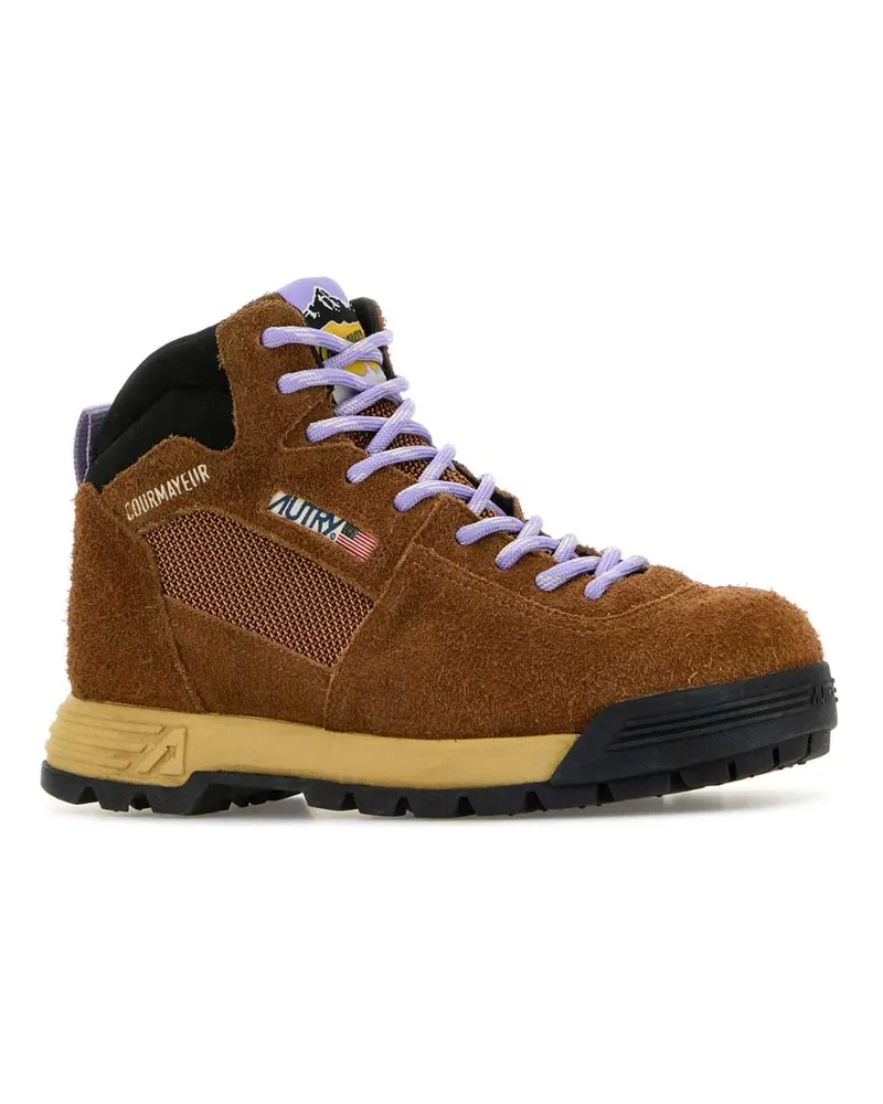 AUTRY Women's Brown Suede Malga Sneakers Nd03 Stivali Boot Brown