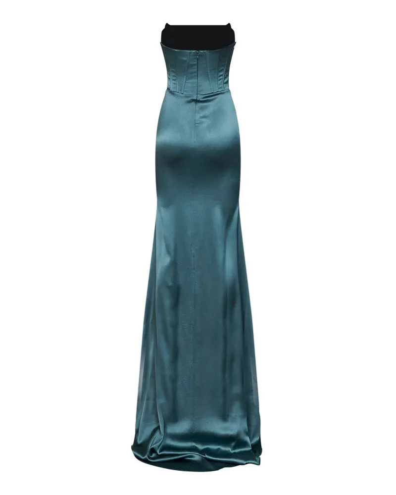 Giuseppe di Morabito Women's Dress Green Stretch-Satin Bustier Acetate Green