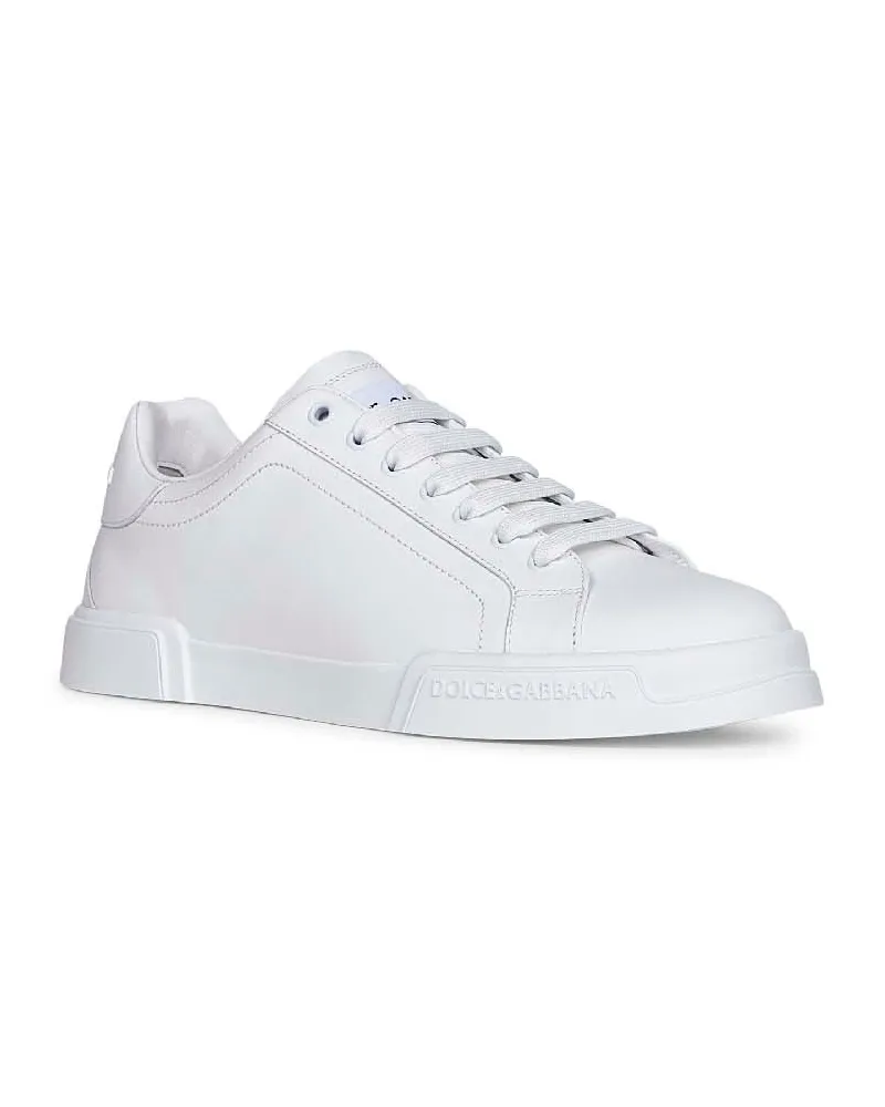 Dolce & Gabbana Men's Sneakers Portofino White Calf Leather Trainers White