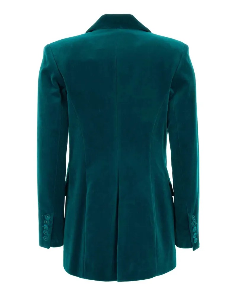 COSTARELLOS Velvet Blazer — Teal Teal