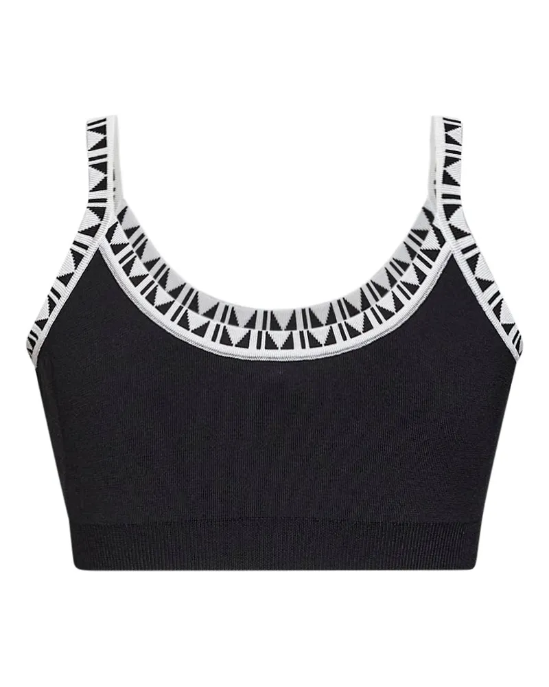 Versace Women's Cropped Knit Top Black Viscose Tops Black