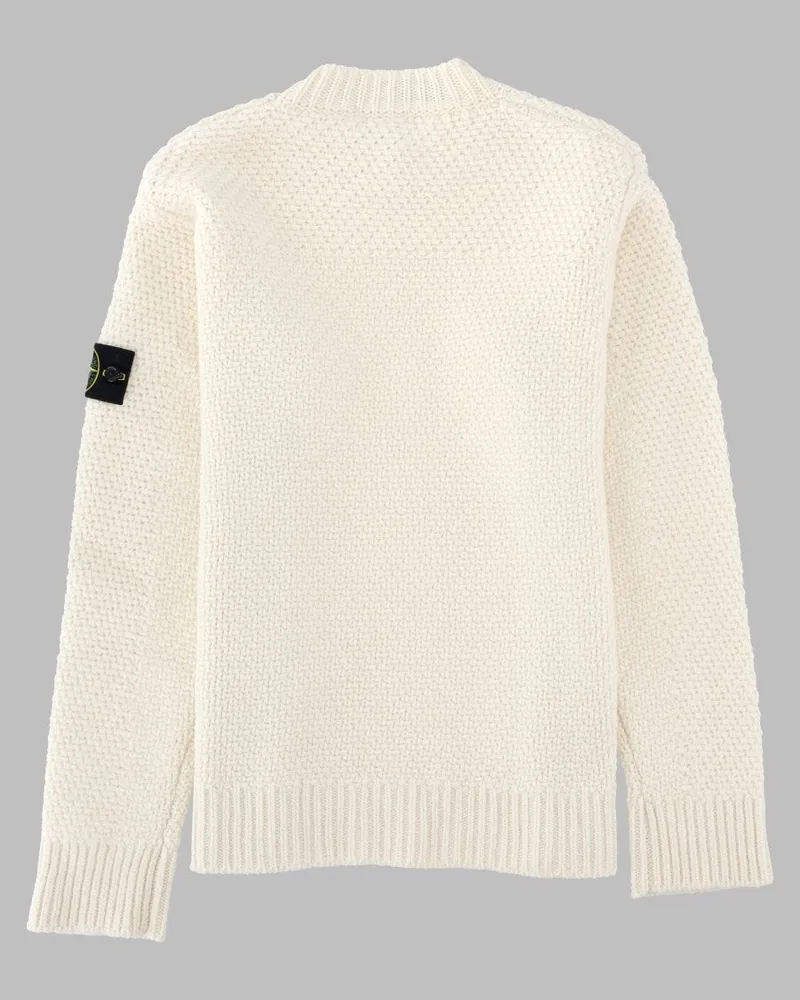 Stone Island Oversized Virgin Wool Sweater — Ivory Ivory