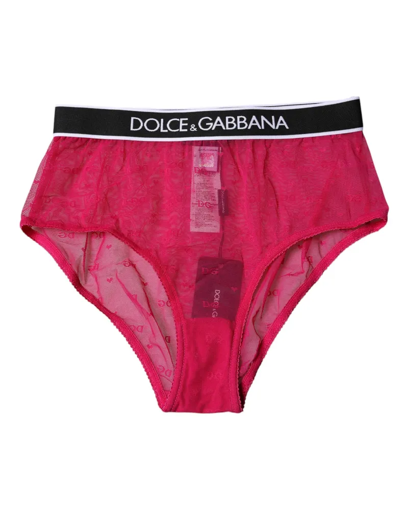 Dolce & Gabbana Women Fuchsia Tulle Nylon Mid Waist Panty Underwear Elastane Silk Clothing Pink