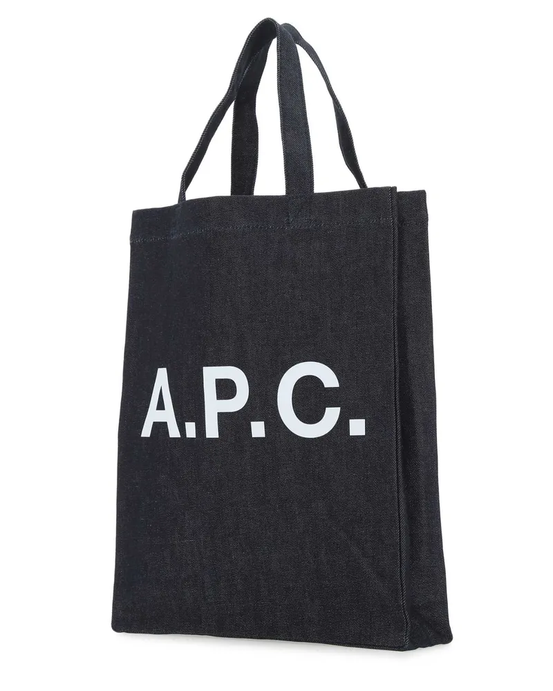 A.P.C. Men's Denim Shopping Bag Indigo Coton - Polyurethane Borse A Mano Navy