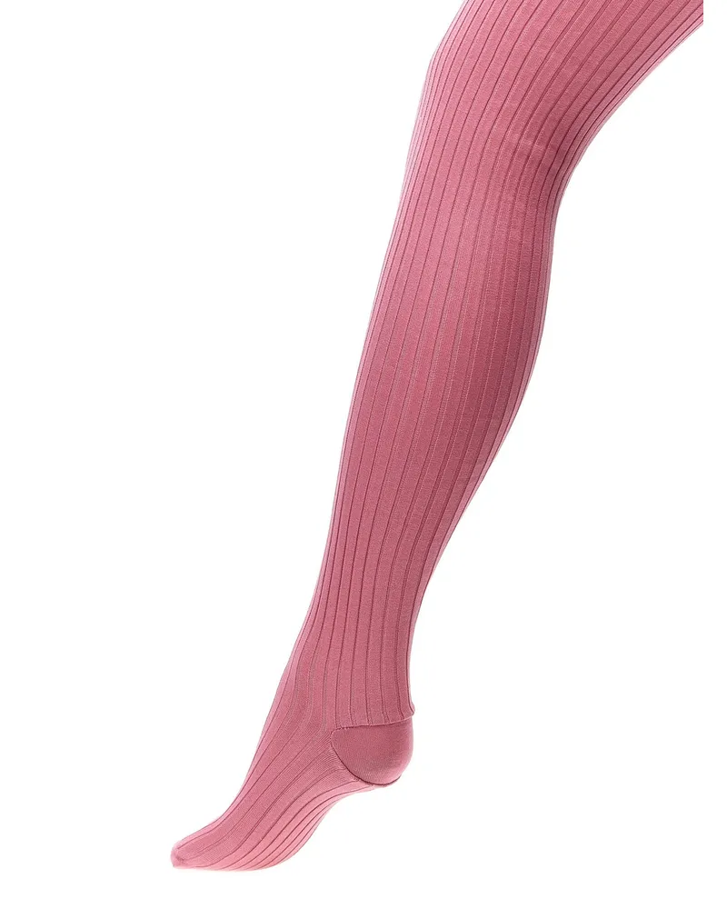 Prada Ribbed Tights — Pink Pink