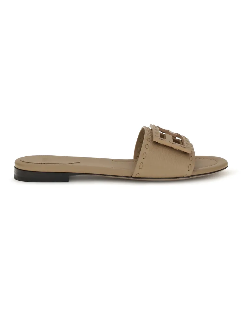 Fendi Women's Sandals Baguette Camel Calf Leather Camel