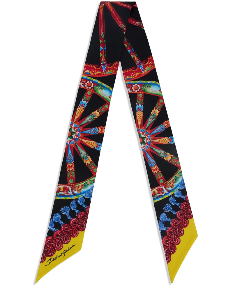 Dolce & Gabbana Graphic-Print Silk Scarf — Multicolor Multicolor