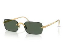 RB392800171 Rectangular Metal-Frame Sunglasses — Gold