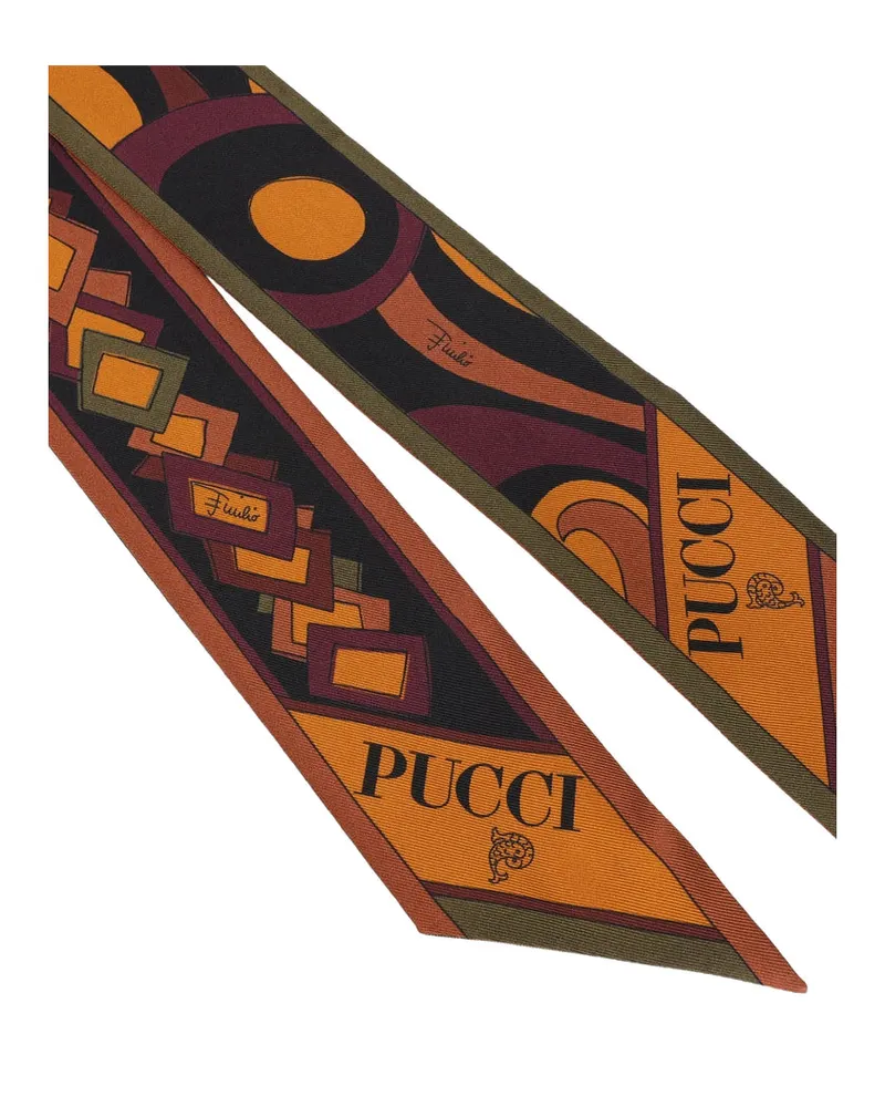 Emilio Pucci Silk Twill Scarf — Black Black