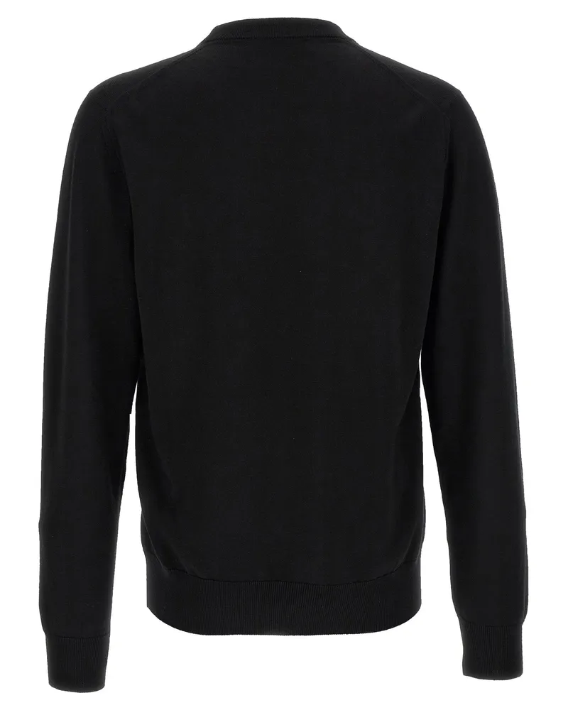 Dolce & Gabbana Crest-Embroidered Virgin Wool Sweater — Black Black