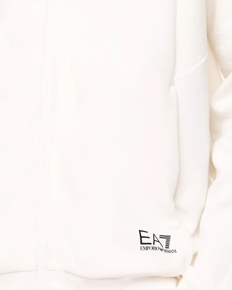 EA7 Cotton-Blend Zip Hoodie Hoodie — White White