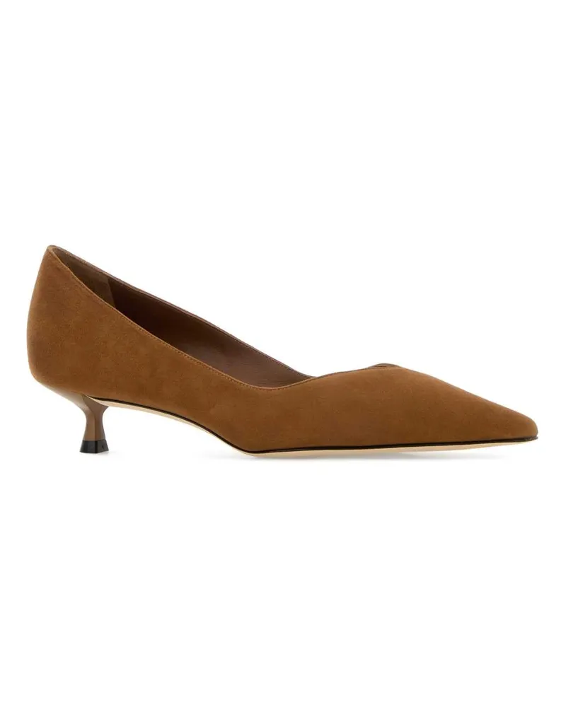 Stuart Weitzman Women's Camel Suede Eva 35 Pumps Toastedalmond Scarpe Con Tacco Brown
