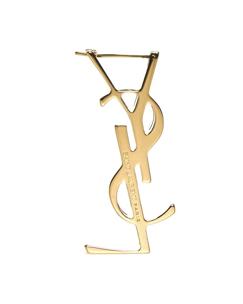 Saint Laurent Women's Single Cassandre Earring Gold Brass Earrings Gold