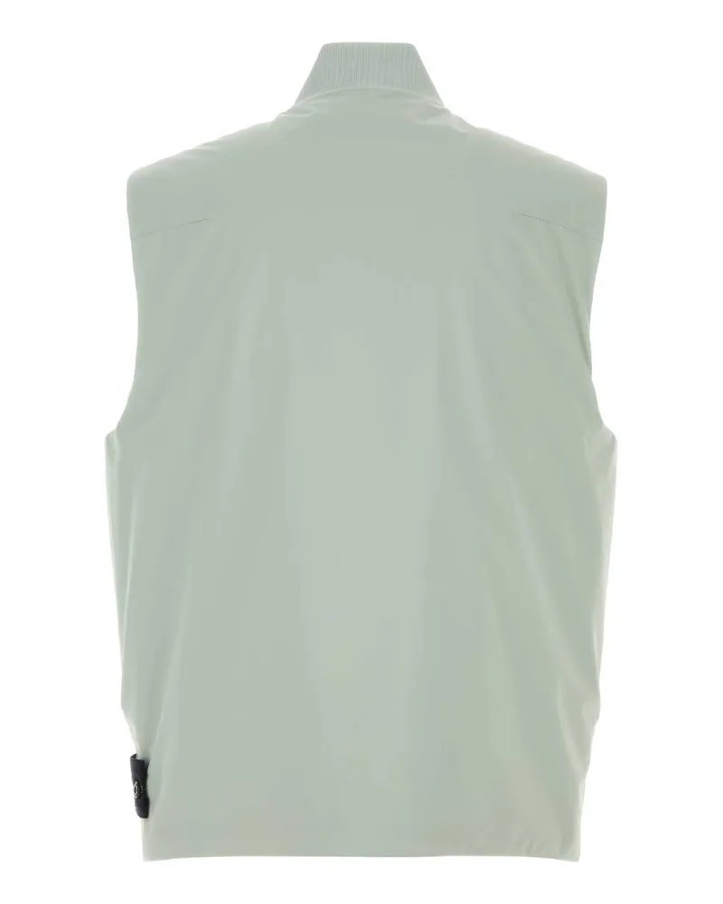 Stone Island Men's Mint Green Stretch Polyester Sleeveless Jacket Sage Giubbini Green
