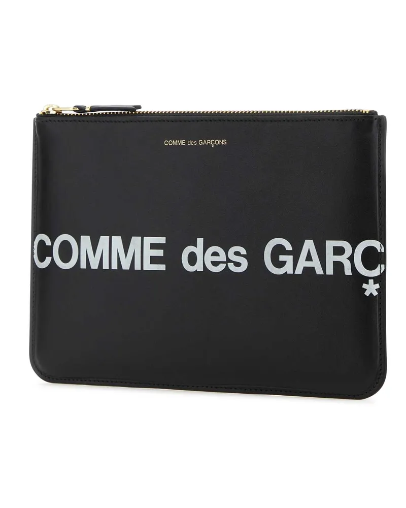 Comme des Garçons Unisex Black Leather Pouch Exterior: Beauty Case Accessory Black