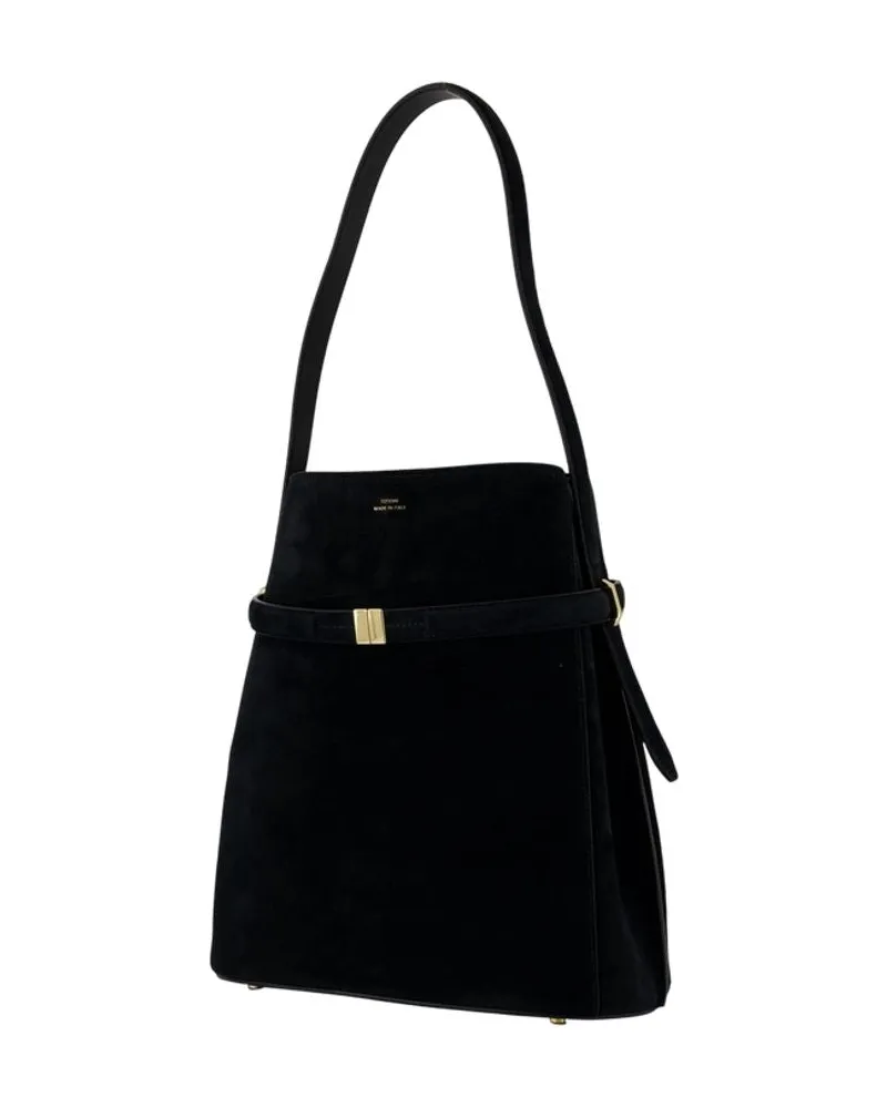 Totême Women's Belted Calfskin Shoulder Bag Black Black