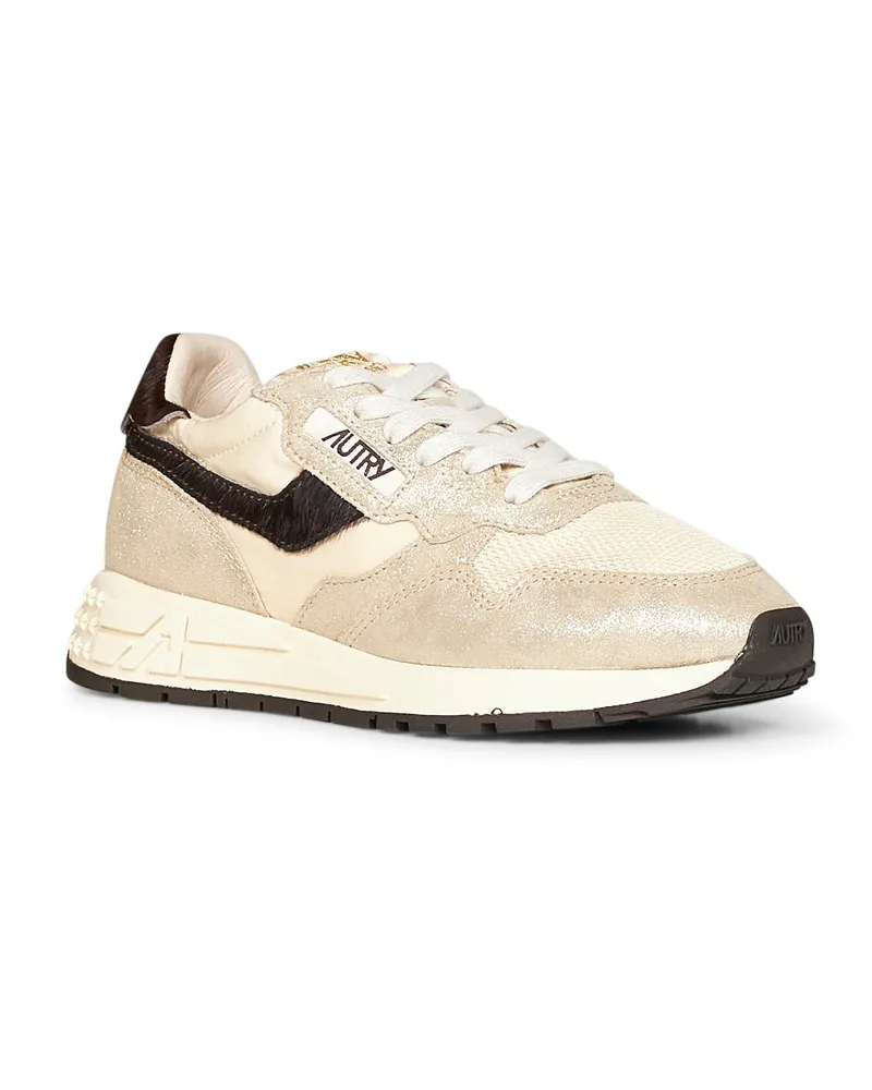 AUTRY Women's Sneakers Reelwind Low Gold Nylon Trainers Gold