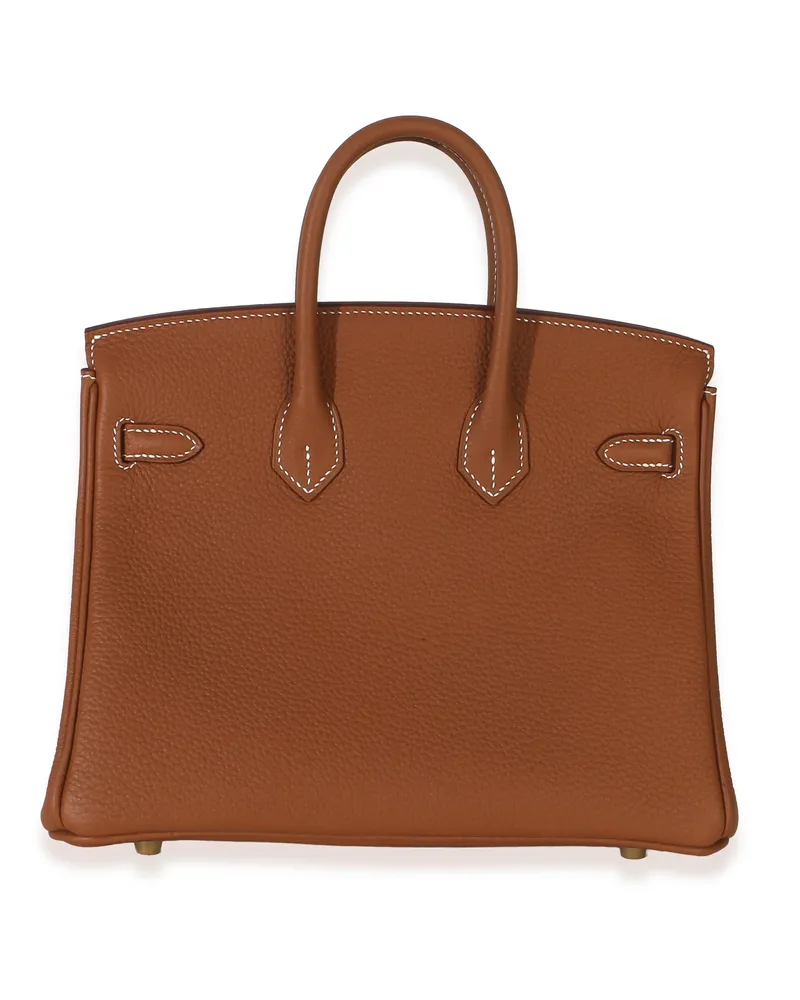 Hermès Men's Gold Togo Birkin 25 Ghw Brown Leather Handbag Bag Brown