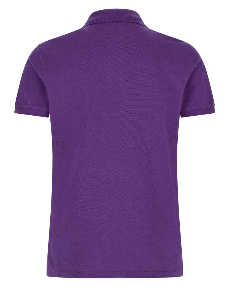 Ralph Lauren Logo-Embroidered Piqué Cotton Polo — Purple Purple