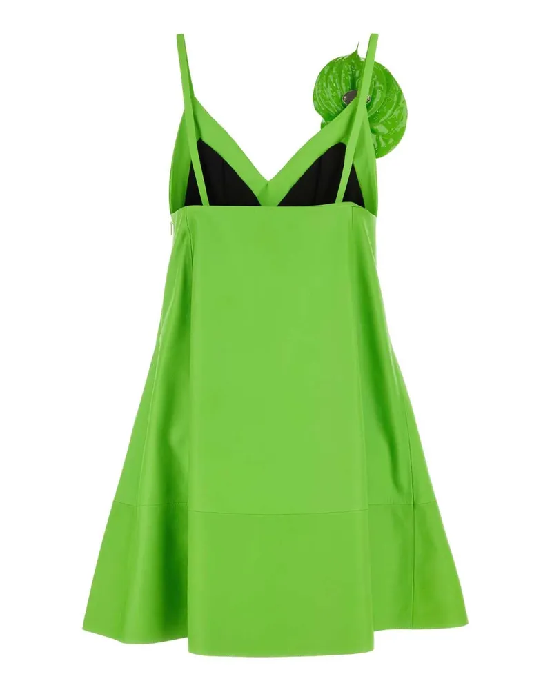 Loewe Women's Fluo Green Leather Mini Dress Fluogreen Abiti Green