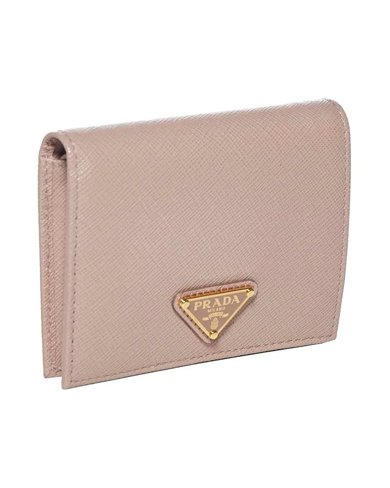 Prada Women's Wallet Saffiano Leather Pink Calf & Purses Pink