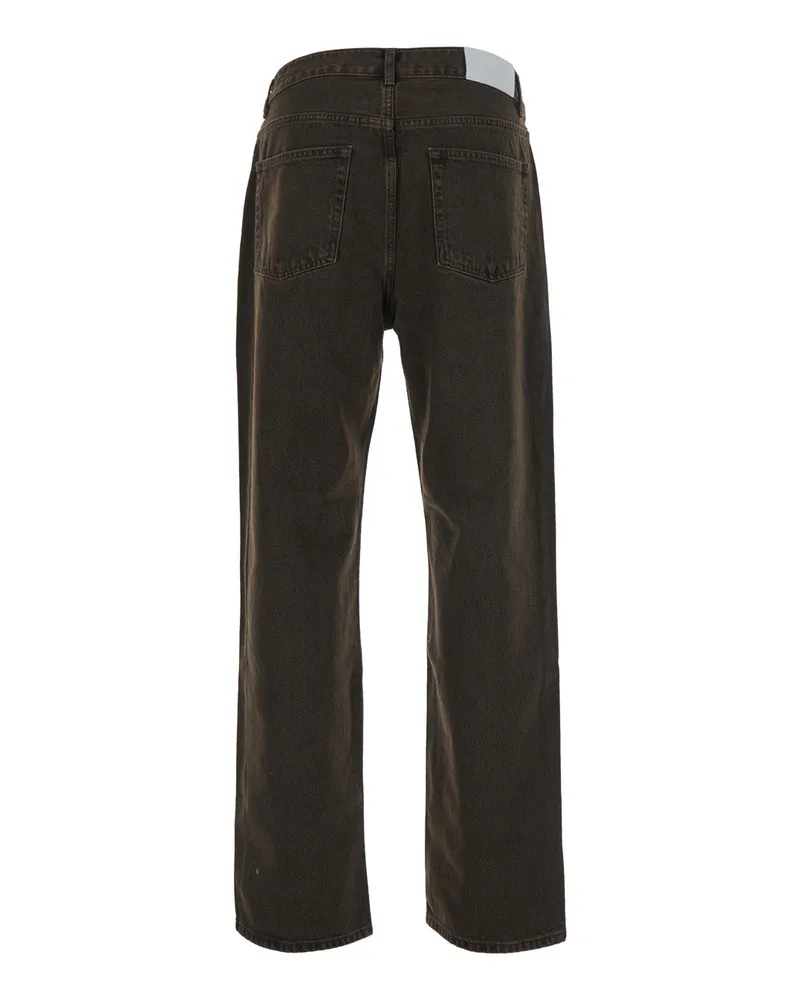 Dunst Loose Wide-Leg Cotton Jeans — Brown Brown