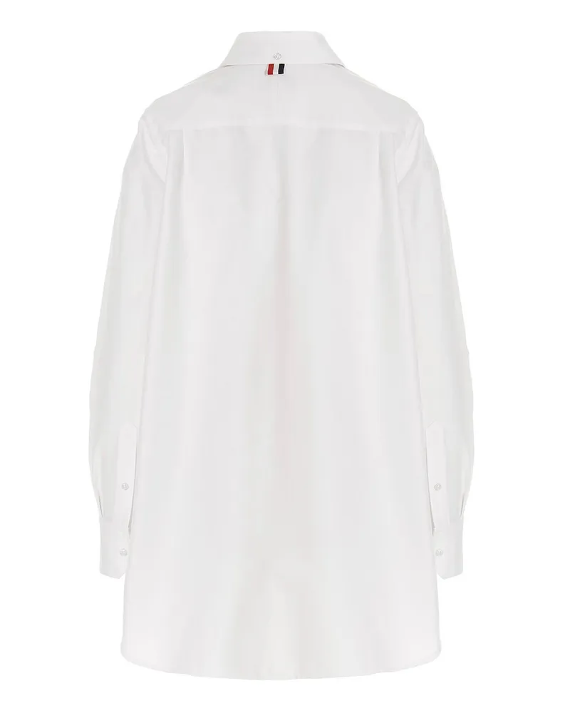 Thom Browne Pussy Bow Cotton Blouse — White White