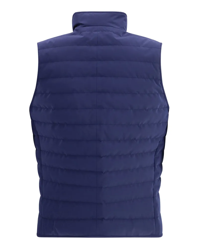 Brunello Cucinelli Men's Quilted Vest Jacket Blue Coloured-Geyser Polyester Padded & Down Coloured/geyser Blue
