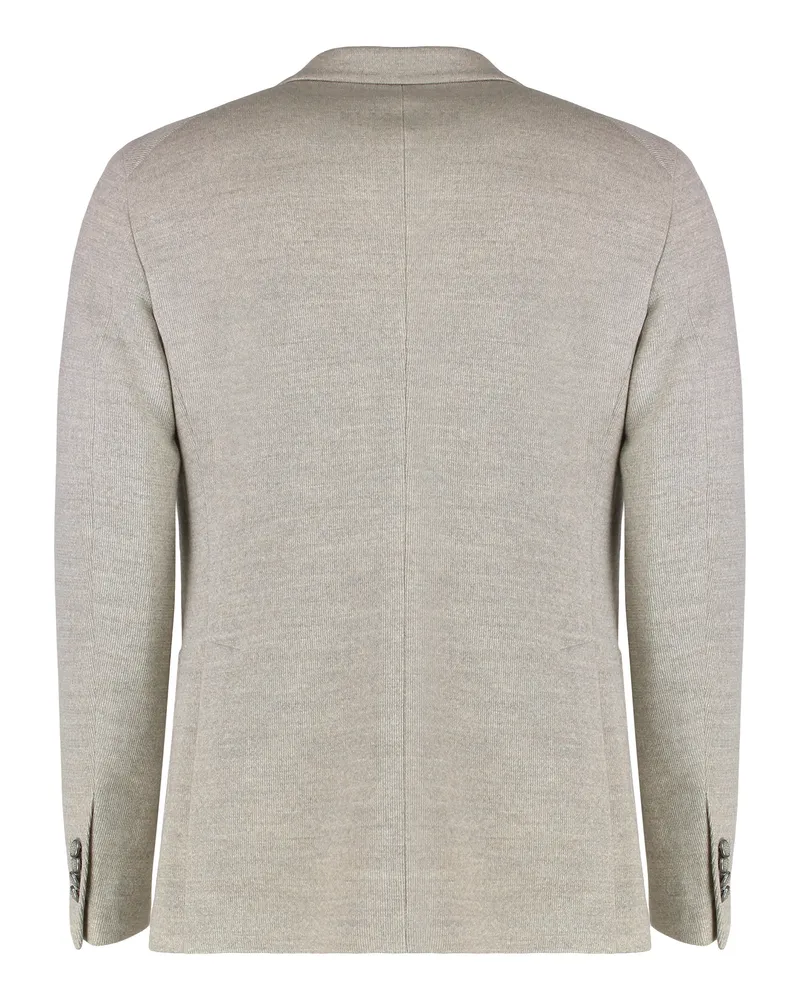 Tagliatore Single-Breasted Wool Blend Blazer — Gray Gray