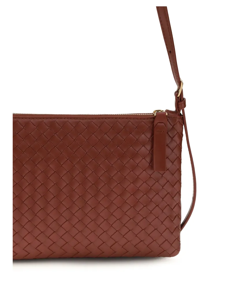 Bottega Veneta Women's Shoulder Bag Intrecciato Calf Leather Lava Red Red-Brass Red/brass Red