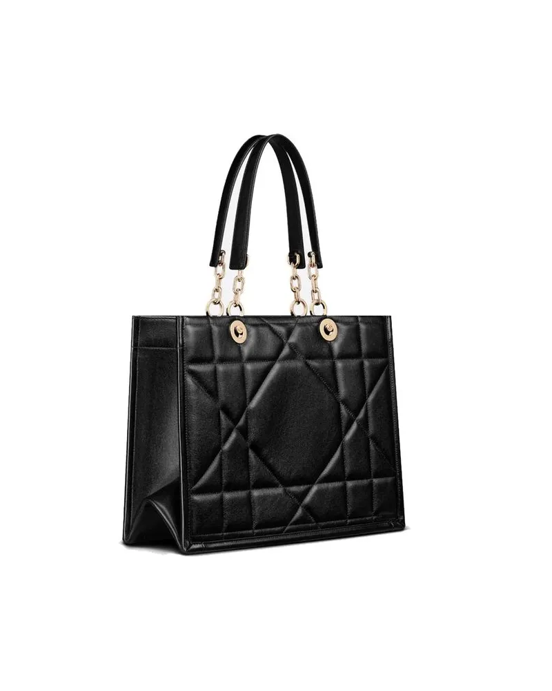 Dior Women's Black Leather Tote Bag Black