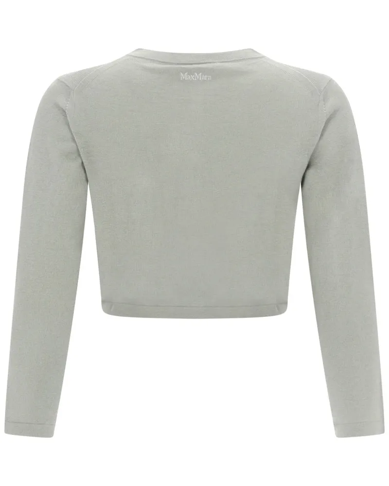 Max Mara Silk and Cashmere Blend Cardigan — Green Green