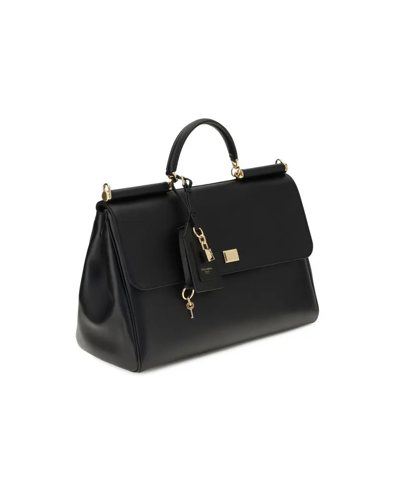 Dolce & Gabbana Women's Black Calf Leather Bos Taurus Shoulder Bag Black