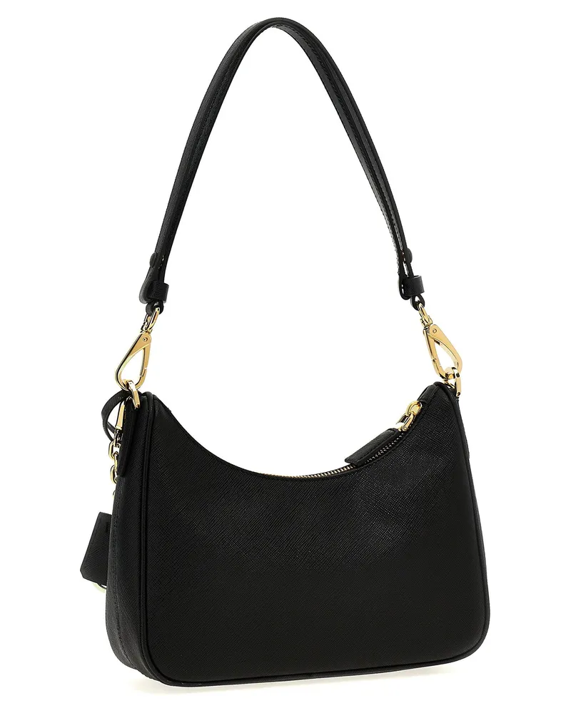Prada Re-Edition Saffiano Leather Bag — Black Black