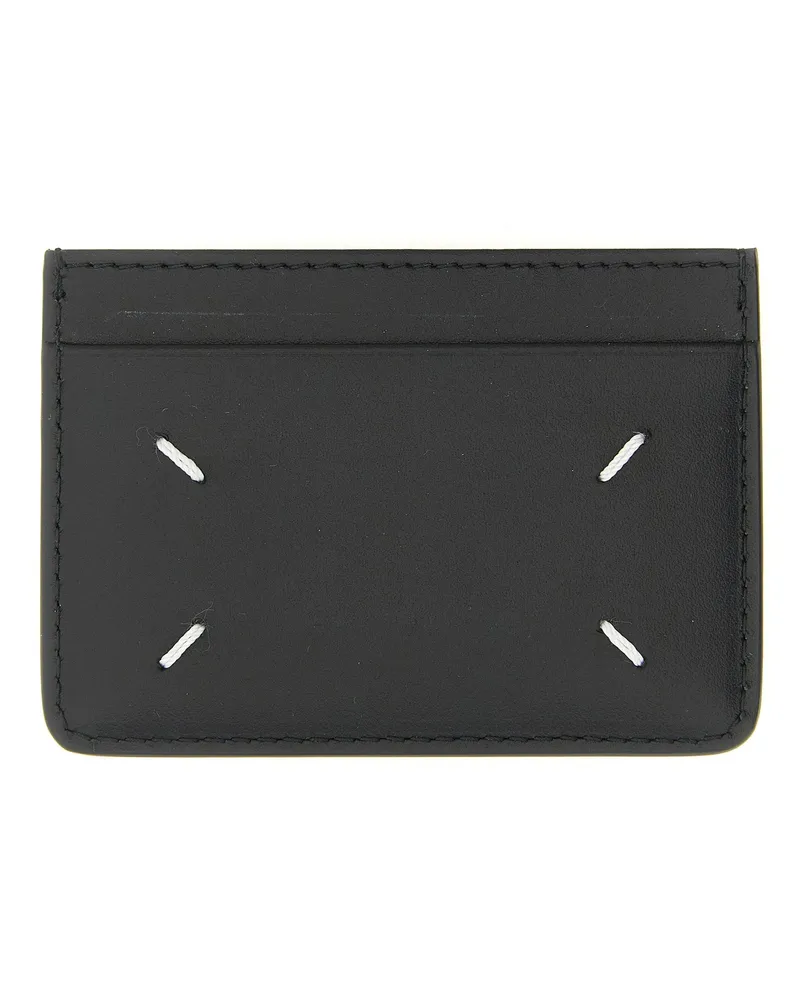 Maison Margiela Men's Black Calfskin Cardholder Accessory Black