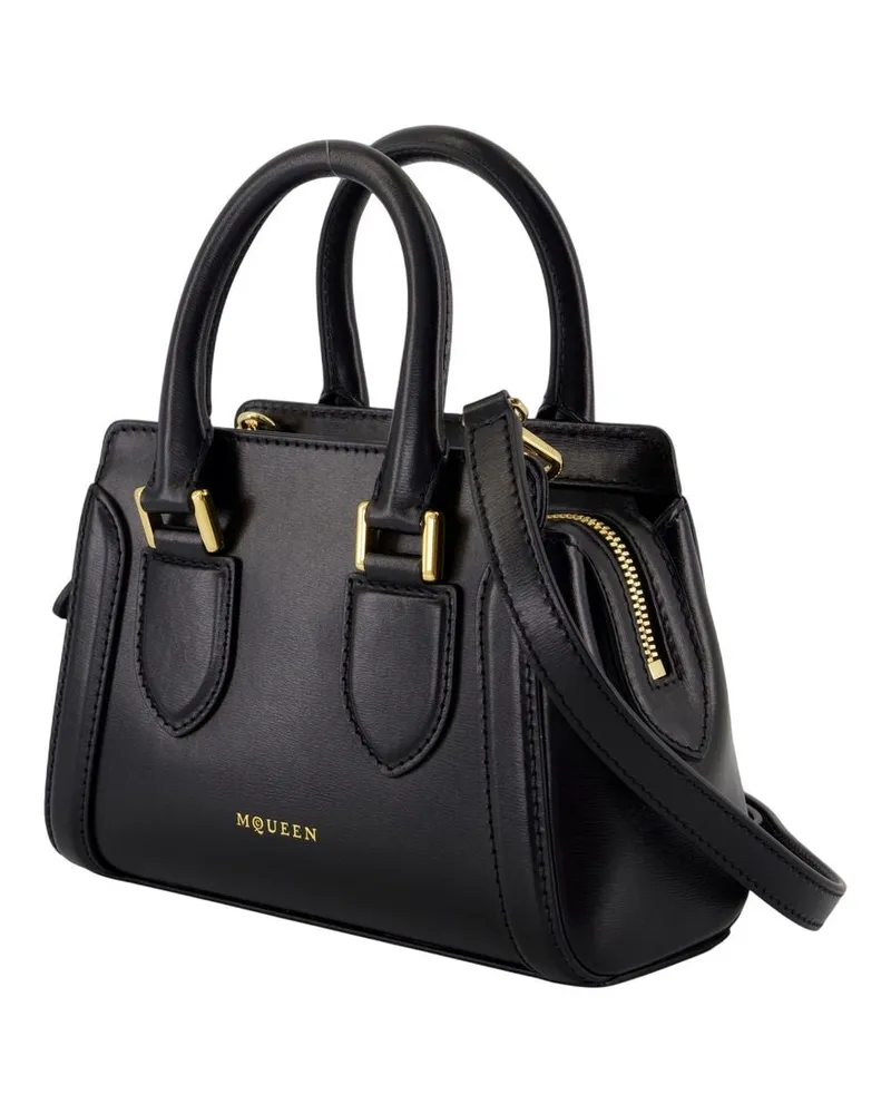 Alexander McQueen Women's Calfskin Leather Top Handle Bag Black Black