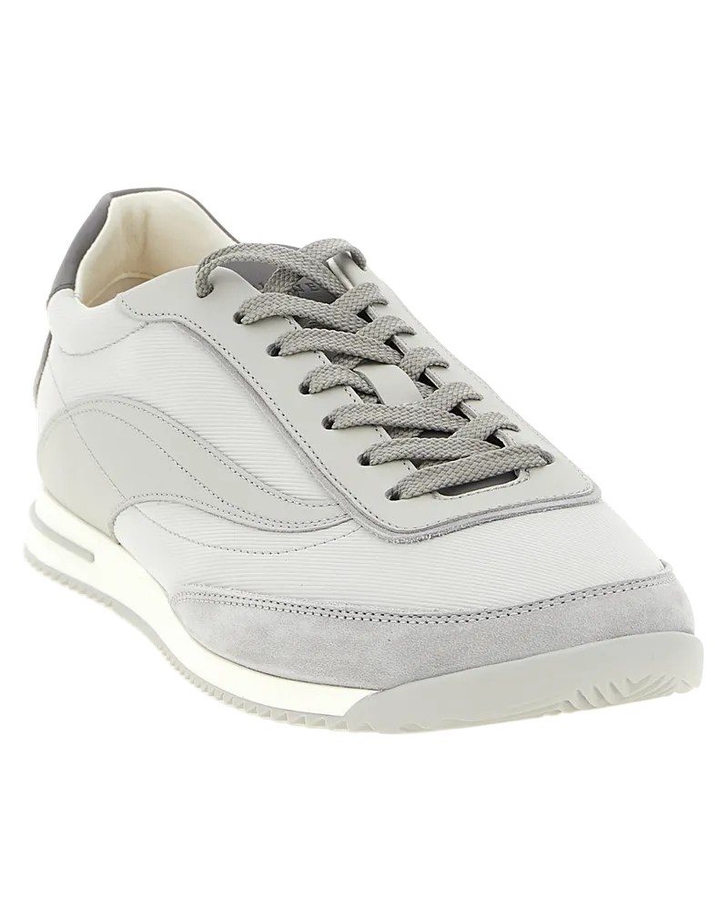 Brunello Cucinelli Nubuck Panel Sneakers — Gray Gray